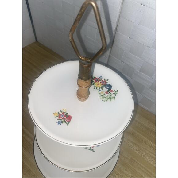 Vintage 1950’s, Paden City Pottery Trellis Pattern Three Tier Plate Tower USA - Picture 2 of 8